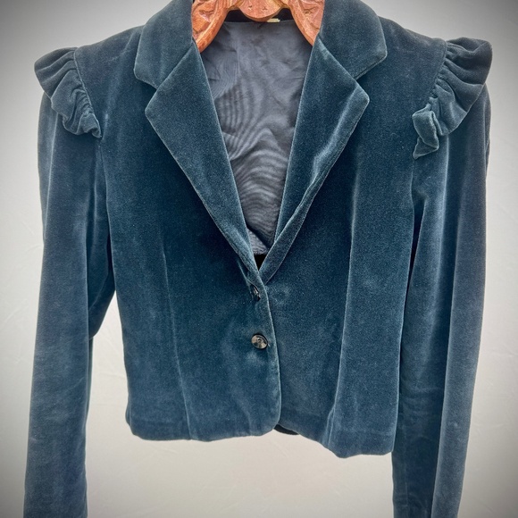 Velvet Ruffle Blazer - Picture 1 of 2